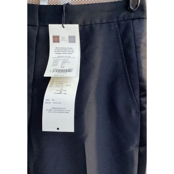 Burberry Tuxedo Striped Uniform Mohair/ Wool Ankle Slacks - Black - Sz 38/ US 4 - Picture 4 of 8
